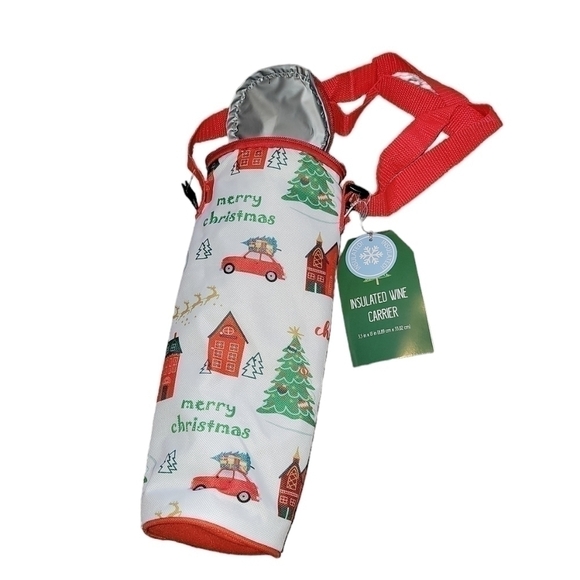Christmas insulated wine carrier new with tags - Picture 6 of 8